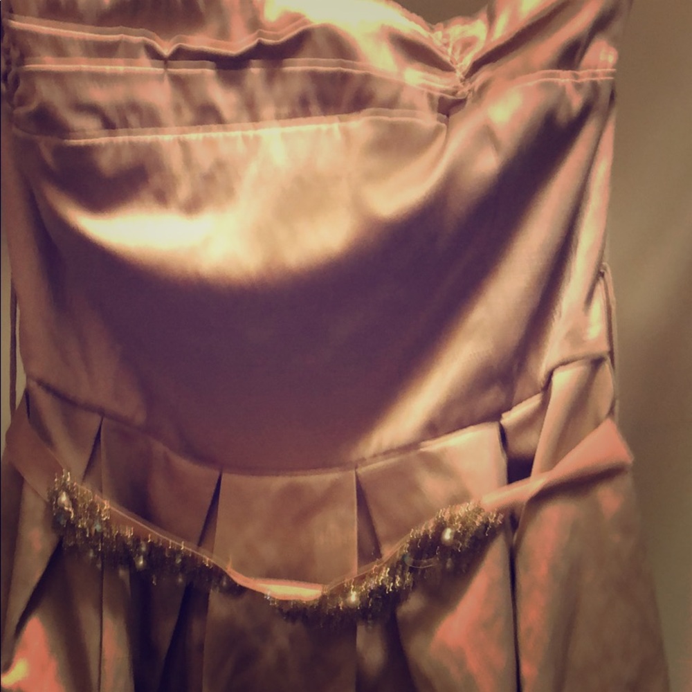 A muted gold dress perfect for homecoming